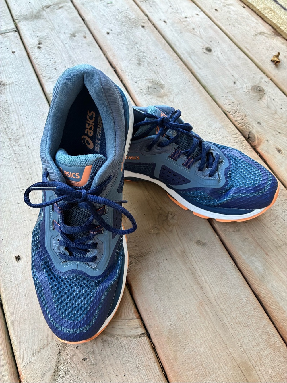 ASICS GT-2000 6 Women's Navy Blue and Orange Athletic Running Shoes